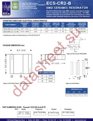 ECS-CR2-10.00-B-TR datasheet  